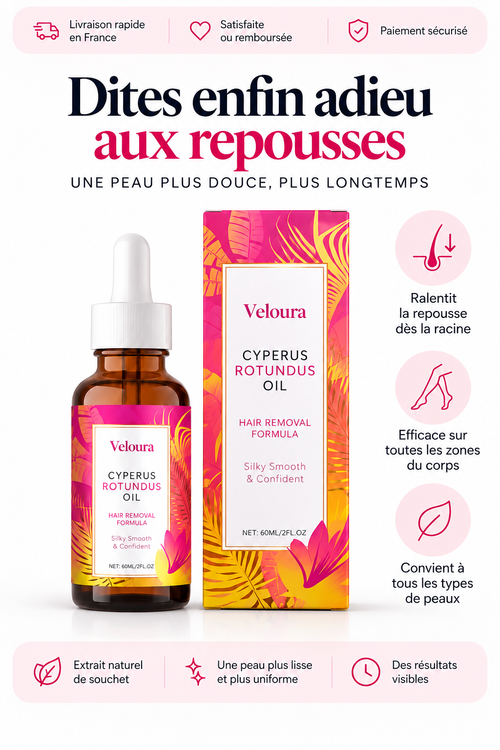 Huile Veloura au Cyperus Rotundus – Soin Anti-Repousse