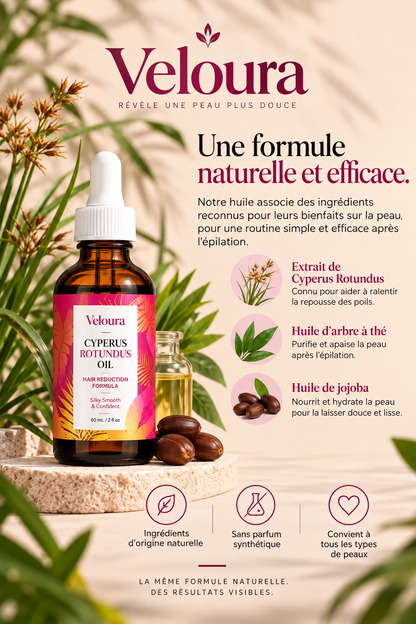 Huile Veloura au Cyperus Rotundus – Soin Anti-Repousse