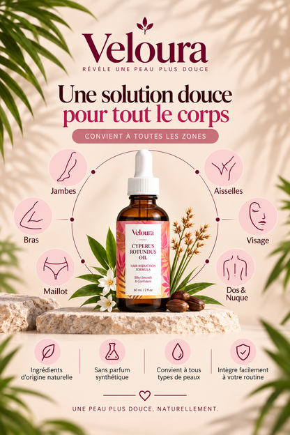 Huile Veloura au Cyperus Rotundus – Soin Anti-Repousse